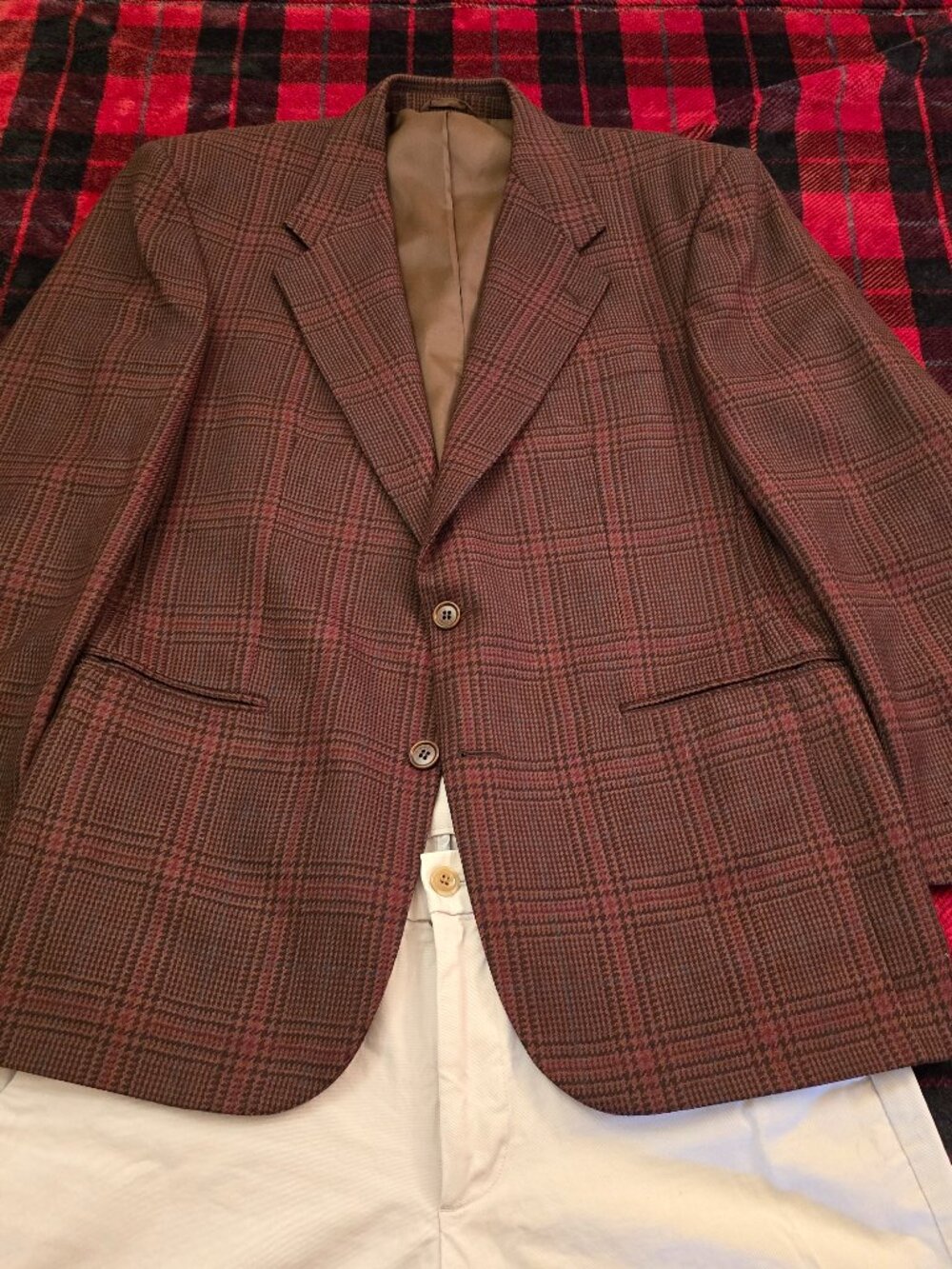 Vintage Datti Italy Brown Plaid Pure Wool Blazer Sport Coat 40R